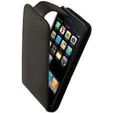 iPhone 3 PU Leather Flip Pouch - Black