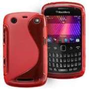 Red S Line TPU Cover Case for BlackBerry 9360 including Screen Protector