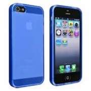 Blue TPU Frosted Cover Case for iPhone 5 + 2 Screen Guards