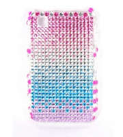 Rainbow Design Rhinestone Cover Case for BlackBerry Curve 8520 9300 + Screen Protector