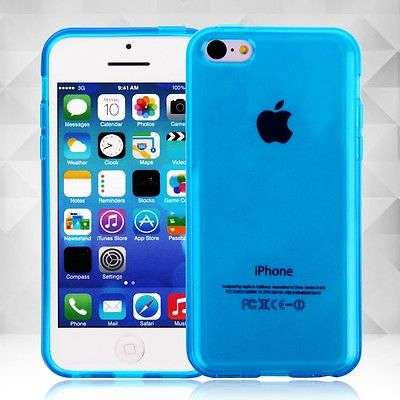Blue Frosted iPhone 5c TPU Cover Case + FREE Screen Protector