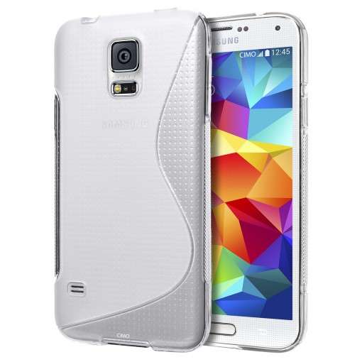 Clear Samsung Galaxy S5 i9600 S Line Cover Case + FREE SCREEN PROTECTOR