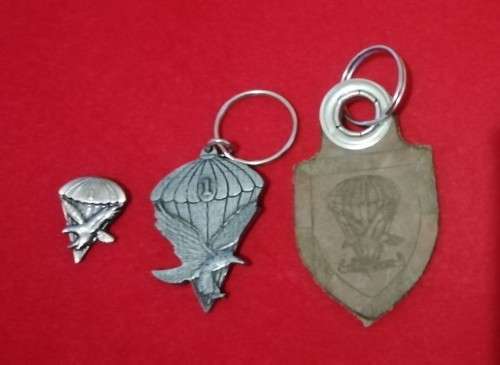 2 x 1 PARACHUTE BATTALION KEYRINGS and PIN