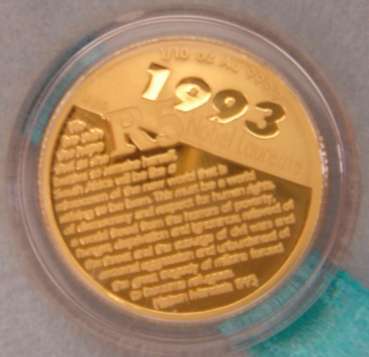 2007 NOBEL PEACE WINNERS - 1/10th oz MANDELA SPEECH