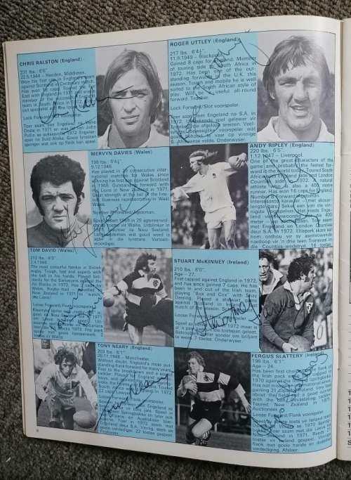 FOLLOW THE LIONS WITH PIET GREYLING AND CLIFF MORGAN RUGBY BROCHURE