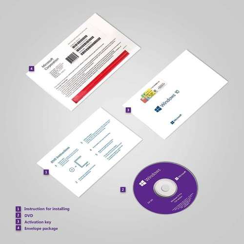 Windows 10 Pro 64 Bit Full Package with DVD - Free Door to Door courier