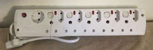11 Way Multiplug with 5 Illuminated Switches