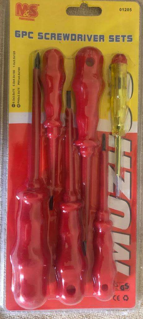 6 Piece Isolated Scredriver Set