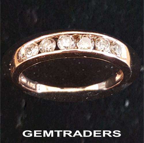 EXCELLENT 10KT ROSE GOLD RING WITH 0.60CTS NATURAL DIAMONDS