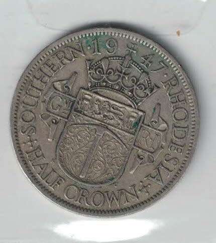 1947 Southern Rhodesian half crown