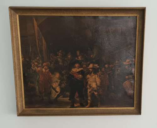 1950s oleograph of `The night watch` by Rembrandt