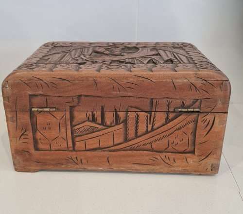 Chinese carved wooden box