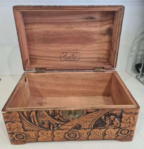 Chinese carved wooden box