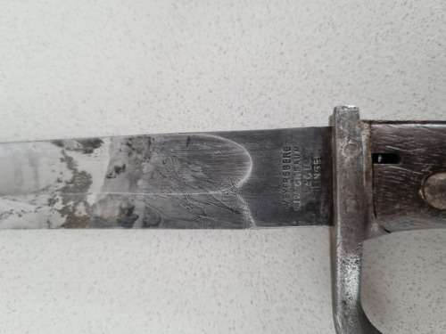 German Mauser M1898/05 bayonet, used in 1915