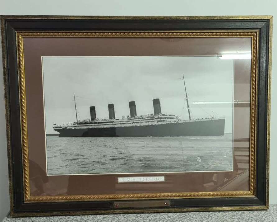 Titanic photograph framed in official White Star Line frame