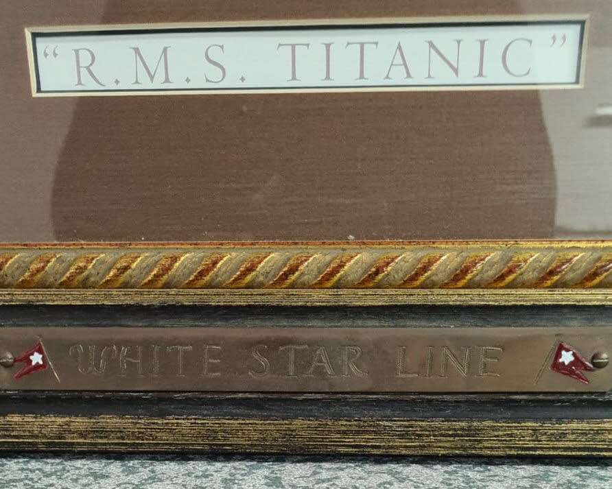 Titanic photograph framed in official White Star Line frame