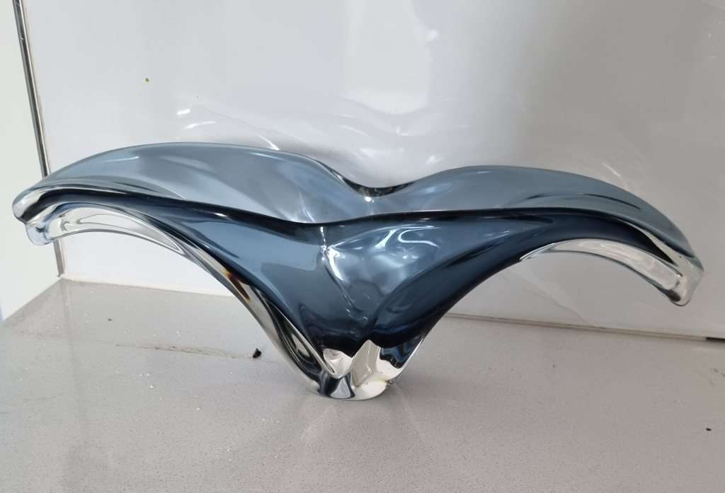 Art Deco Murano glass bowl in blue