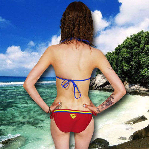 Superman Bikini Top and Bottom Small / Medium