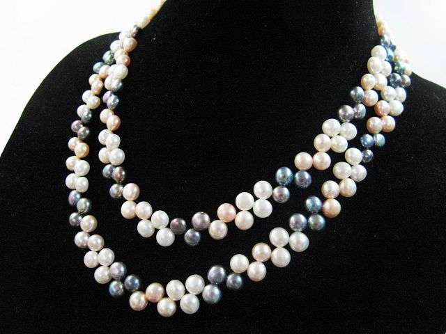BEAUTIFUL DUAL STRING GENUINE PEARL NECKLACE