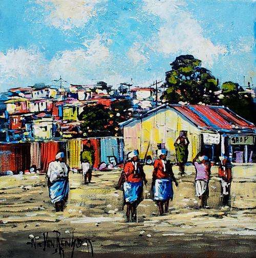 Original painting by NIC VAN RENSBURG - Rural Scene A - 350 x 350