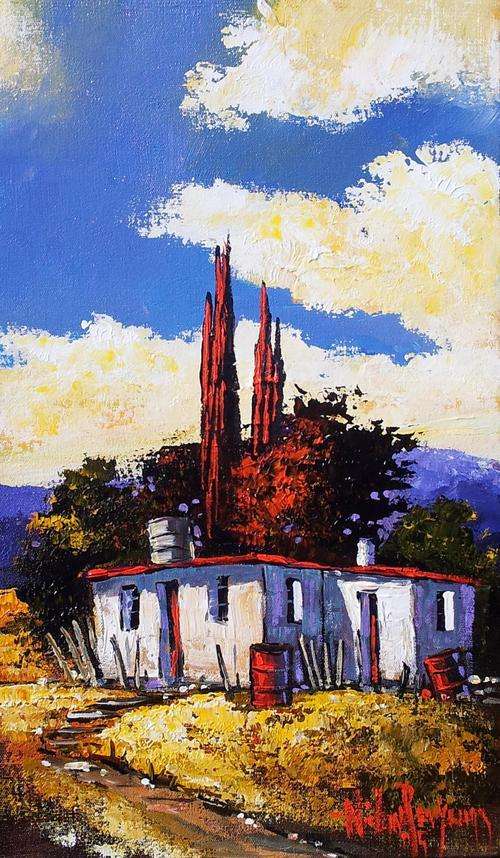 Original painting by NIC VAN RENSBURG - Rural Cottage 1 - 500 x 300