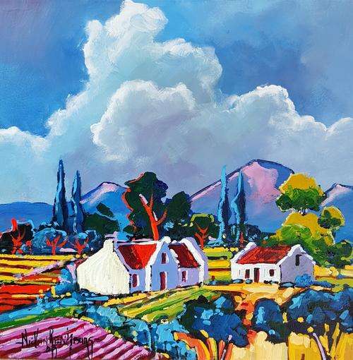 Original Painting by NIC VAN RENSBURG - Cape Winelands 3 - 350 x 350