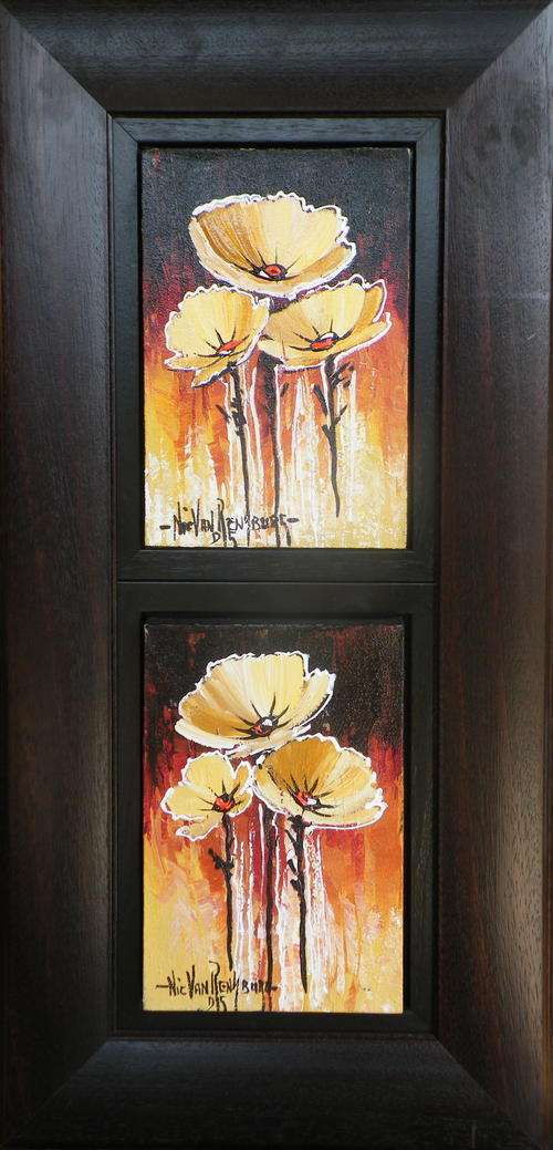 Original painting by NIC VAN RENSBURG - Geel Papawers - 900 x 450