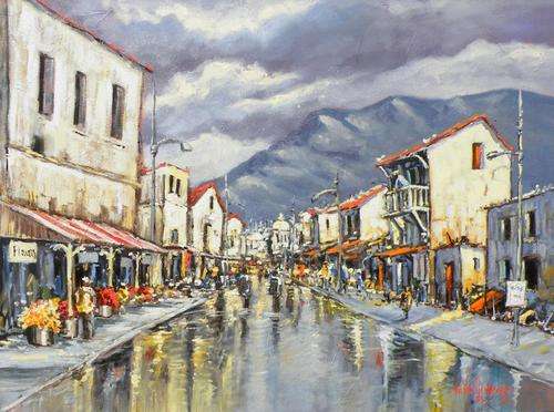 Original oil paiting by NIC VAN RENSBURG - Distrik Ses - 1000 x 750