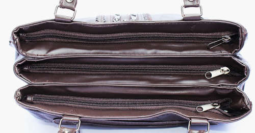 Genuine leather handbag in Burgandy Brown