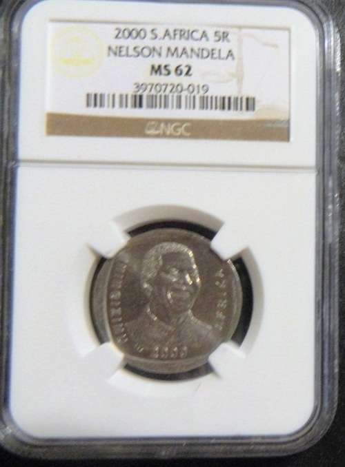 MS62 - 2000 NELSON MANDELA  R5 COIN