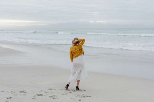 Faux leather embroidered jacket