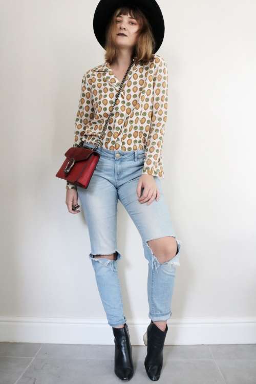 Versace inspired vintage 80s blouse / colorful blouse / blouse with patterns /