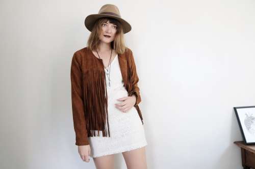 Vintage tassel jacket / fringe jacket / not leather / native american / cowboy jacket
