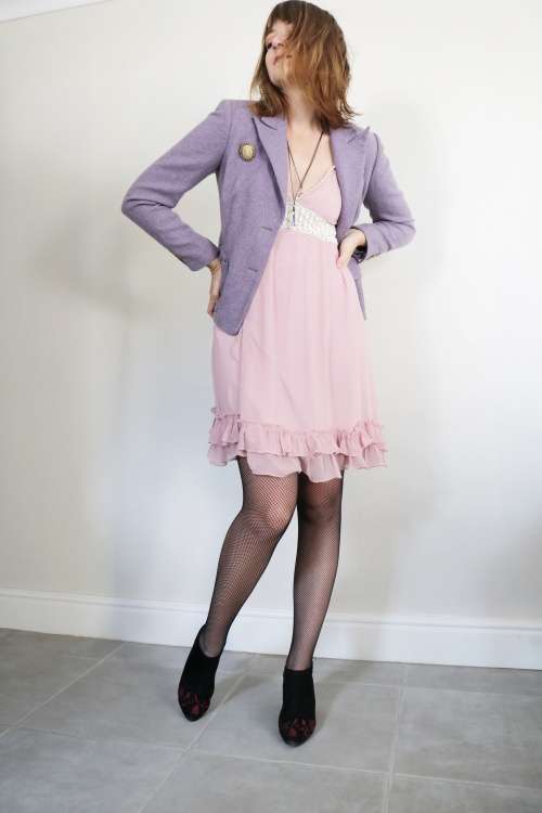 Designer tweed purple blazer jacket from Michael Kors SIZE 8