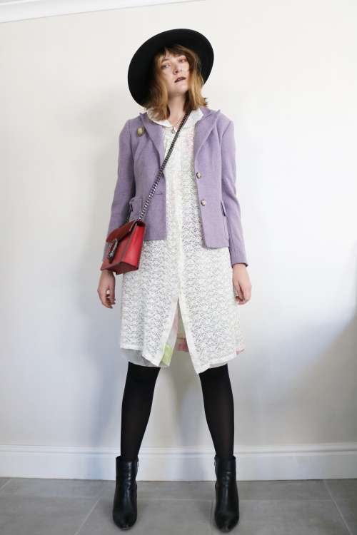 Designer tweed purple blazer jacket from Michael Kors SIZE 8