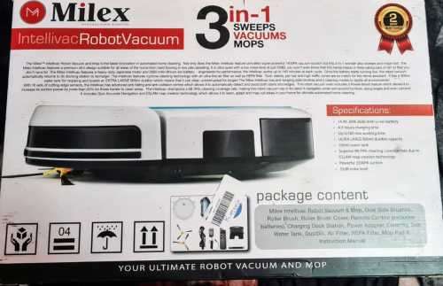 Milex Intellivac 3 in 1 Robot Vacuum. New.