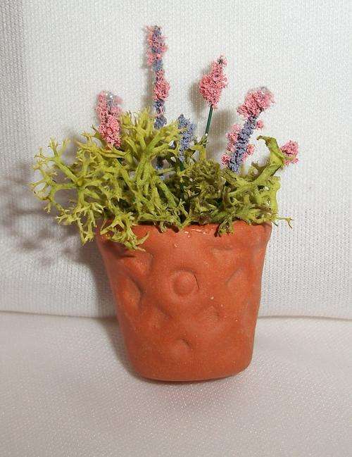 Miniature Pottery pot with flowers