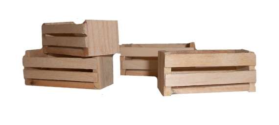 Miniature wooden crates