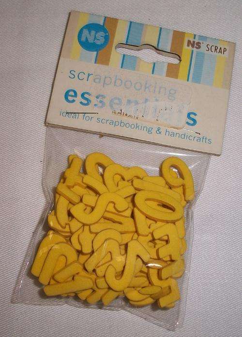 Scrapbooking essentials, Foam letters, yellow
