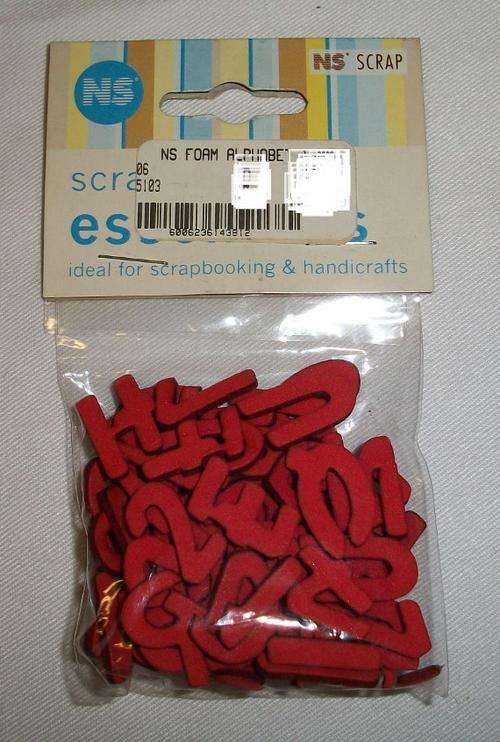 Scrapbooking essentials, Foam letters, red