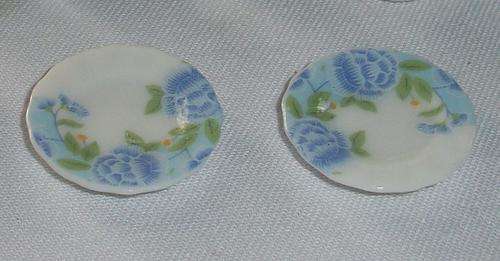 Dollhouse china blue plates