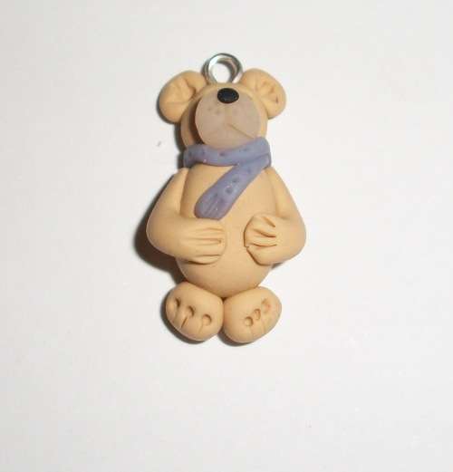 Teddy bear polymer clay charms, bulk buy, 10 charms for R50.