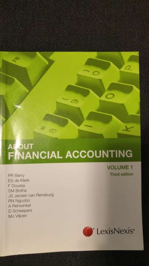About Financial Accounting Vol 1 & 2 - ISBN 9780409105377 & 9780409112054