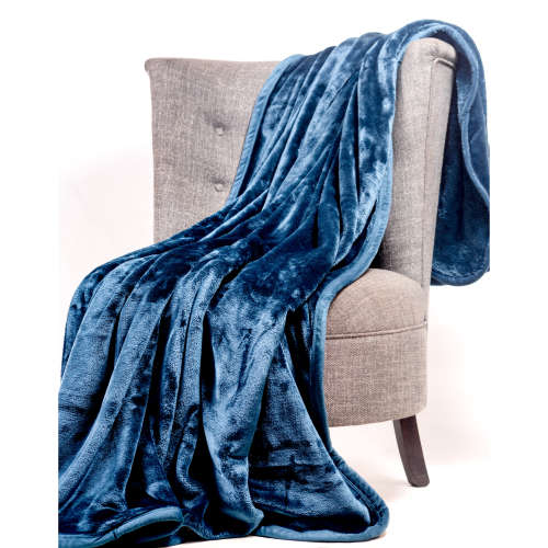 Cashmere "Feel" Luxurious Blankets - Teal Blue