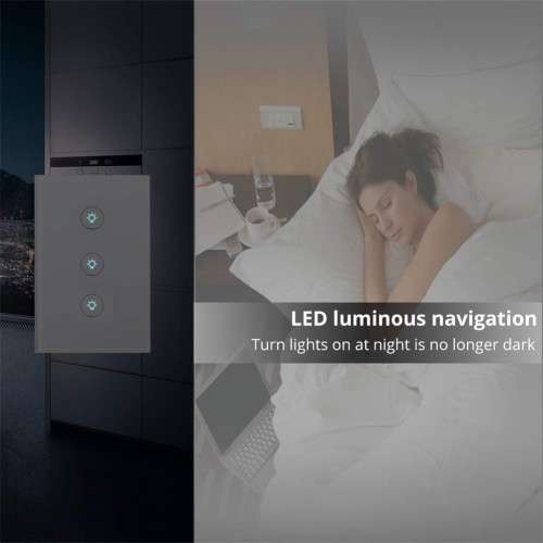 Smart 3 Gang WIFI Wall Light Switch - NEUTRAL CONNECTION REQUIRED - See product description