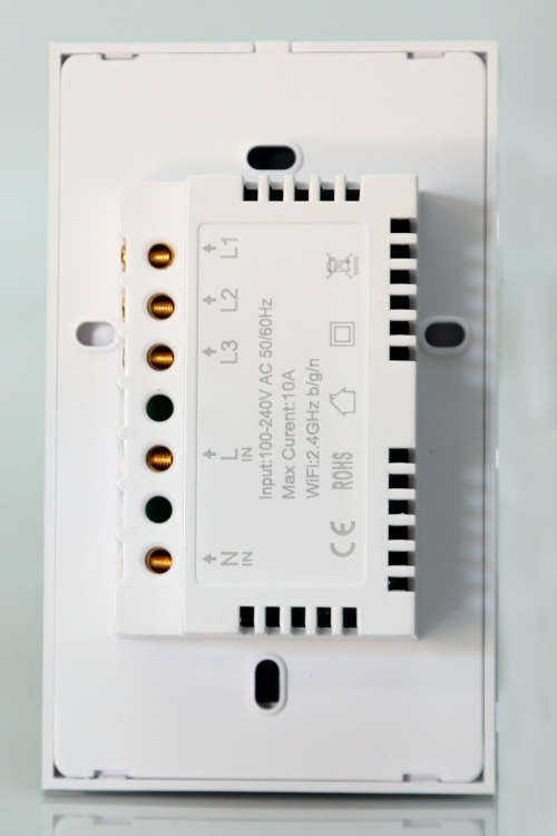 Smart 3 Gang WIFI Wall Light Switch - NEUTRAL CONNECTION REQUIRED - See product description