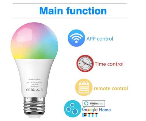 WIFI RGBW SMART Light Bulb: Bayonet  (B22) type fitting 9W