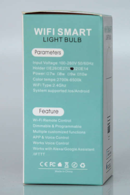 WIFI RGBW SMART Light Bulb: Bayonet  (B22) type fitting 9W