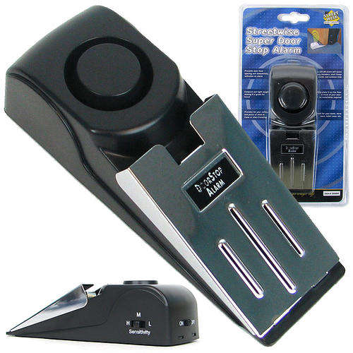 Super Door Stopper Alarm! - Prevents Entry & 125db Alarm Sounds on Attempted Entry - Feel Safe!