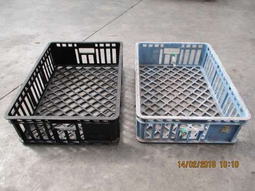BLUE AND BLACK CRATES VALUED AT R120